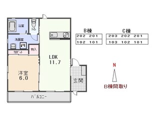 ヴィラ　ブリッツ　Bの物件間取画像